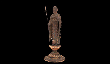 View an interactive 3-D model of a Japanese statue.